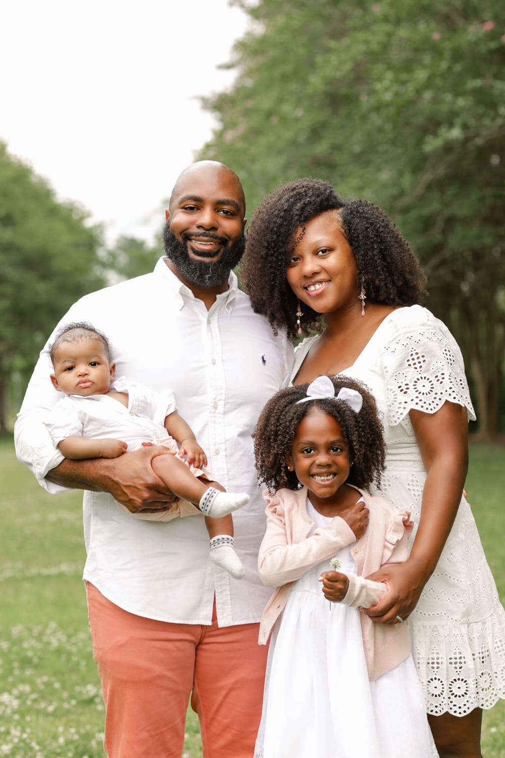 Outdoor golden hour family photos Baton Rouge