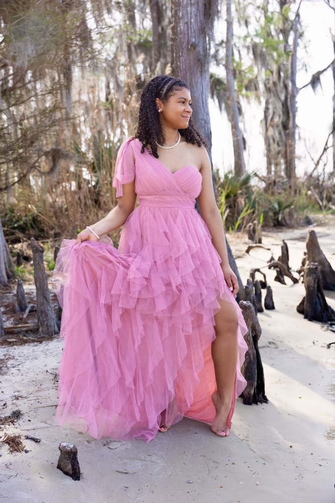 Soft candid moment during outdoor birthday photoshoot