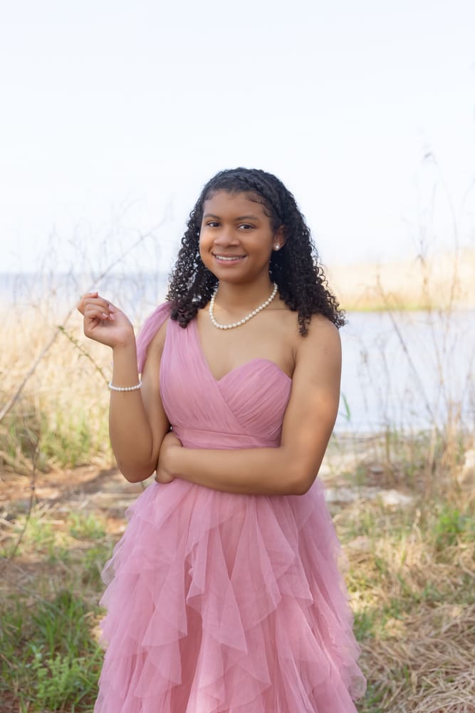 Dreamy lighting during golden birthday session