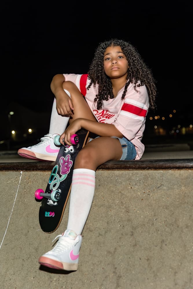 Baton Rouge birthday photographer capturing a skate board themed session
