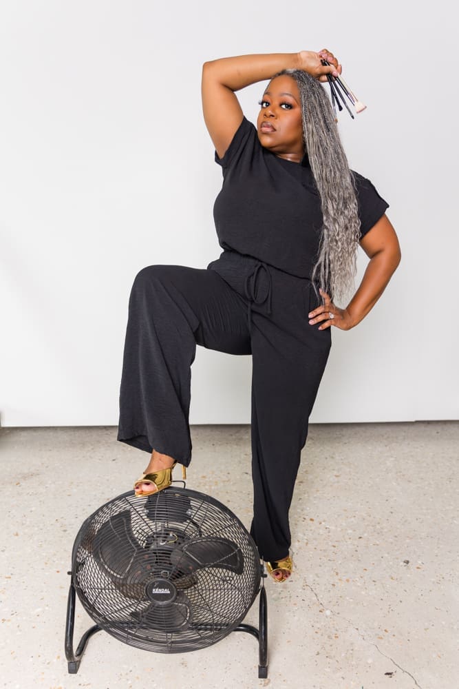 Baton Rouge beauty professional posing during a studio branding photography session